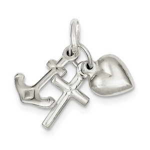 Sterling Silver Faith  Hope   Charity Charm