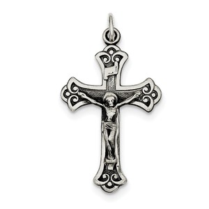 Sterling Silver Antiqued INRI Crucifix Pendant