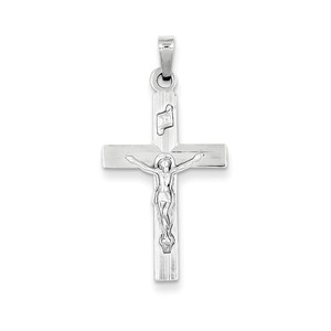 14k White Gold INRI Crucifix Charm