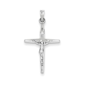 14k White Gold INRI Crucifix Charm