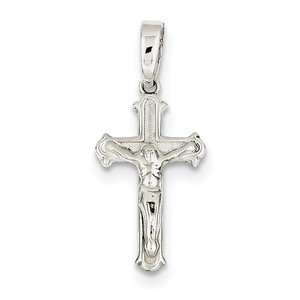 Sterling Silver Polished Crucifix Pendant