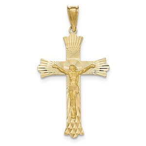 14k Polished Satin and D C Crucifix Pendant