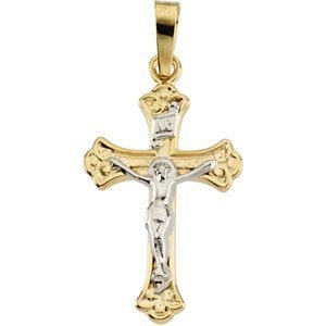 TWO TONE CRUCIFIX PENDANT