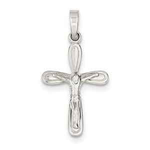 Sterling Silver Polished Crucifix Pendant