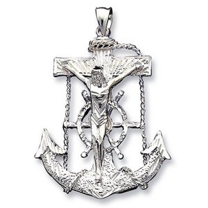 Sterling Silver Gold Mariner s Cross Pendant