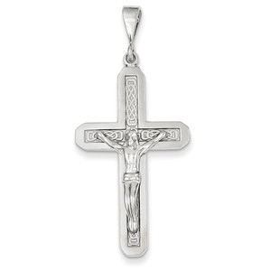 14k White Gold Crucifix Pendant