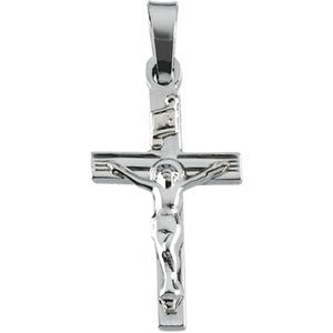 14K White Gold CRUCIFIX PENDANT