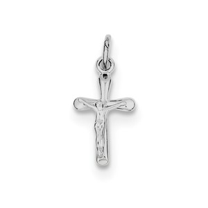 Sterling Silver Rhodium plated Crucifix Charm
