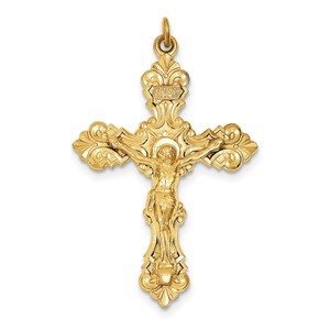 Sterling Silver   24k Gold  plated INRI Crucifix Pendant