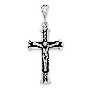 Sterling Silver Antiqued Crucifix Charm