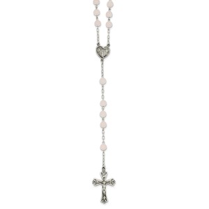 Sterling Silver   Rose Quartz Rosary