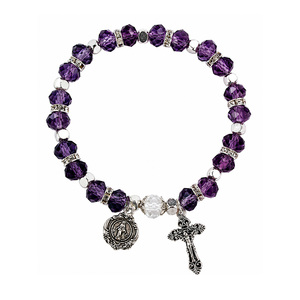Stretch Crystal Amethyst Rosay Bracelet