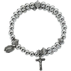 SILVER BEAD WRAP ROSARY