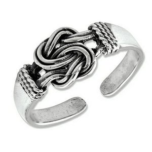 Sterling Silver Antiqued Love Knot Toe Ring