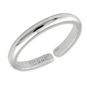 Sterling Silver Plain High Polished Toe Ring