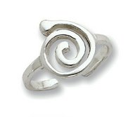 Sterling Silver Swirl Toe Ring