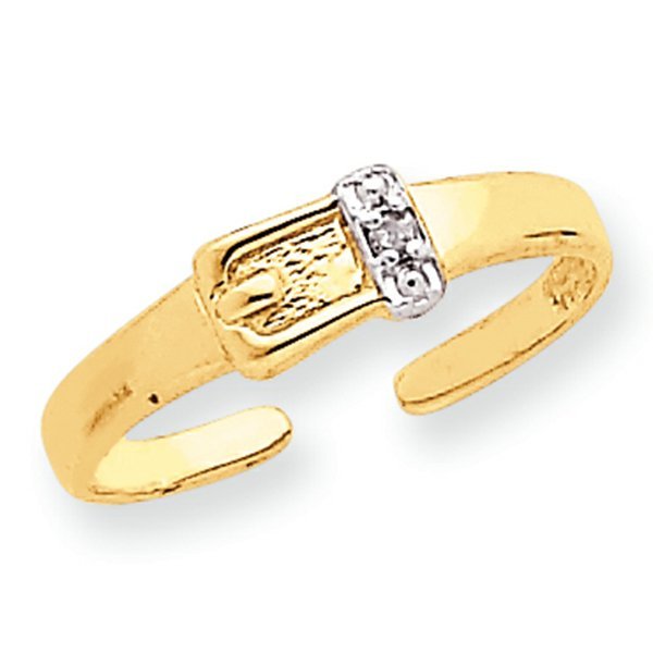14k Yellow Gold Buckle With .01 Ct Diamond Toe Ring PG81821