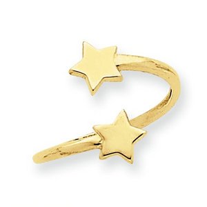 14k Yellow Gold Star Toe Ring
