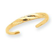 14k Yellow Gold Diamond Cut Toe Ring