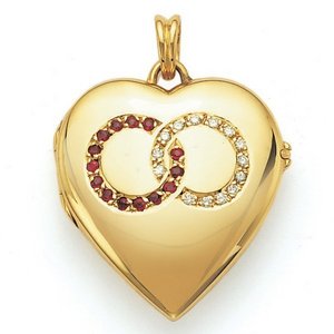 Victor Mayer 18K Gold Diamond Locket With Ruby