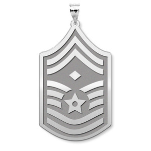 U S AirForce National Guard Chief Master Sergeant  Note Diamond  Pendant