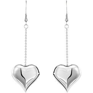 Stainless Steel Heart Drop Earrings
