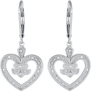 Diamond Heart Design Earrings