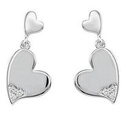  04 ct tw Diamond Heart Earrings