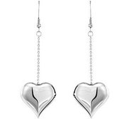 Stainless Steel Heart Drop Earrings