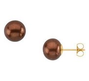 Freshwater Dyed Chocolate Cultured Pearl Earrings