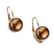 Freshwater Dyed Chocolate Cultured Pearl Lever Back Earrings