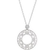 Sterling Silver Cirlce Diamond Pendant