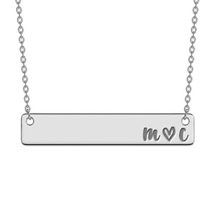 Personalized Horizontal Couples Necklace with 18  Chain