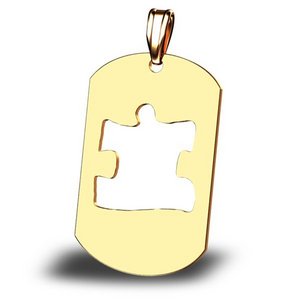 Autism Awareness Dogtag Cutout Puzzle Piece Pendant