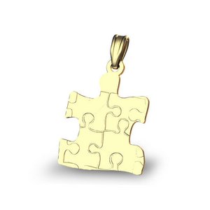 Autism Awareness Engraved Puzzle Piece Pendant