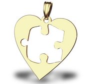 Autism Awareness Heart Cutout Puzzle Piece Pendant