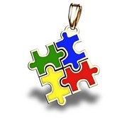 Autism Awareness Color Puzzle Piece Pendant