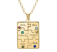 Personalized Family Six Piece Jigsaw Puzzle Pendant  Includes 18 Inch Chain