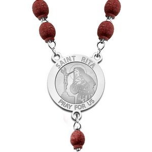 Sterling Silver Saint Rita Rosary Beads  EXCLUSIVE 