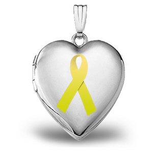 Sterling Silver  Childhood Cancer Awareness  Heart Locket
