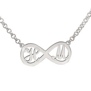 Personalized Infinity Initial Necklace w  Chain