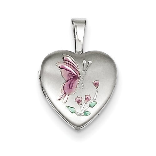 Sterling Silver Child's Pink Enameled Butterfly Pendant Sterling Silver Child's Pink Enameled Butterfly Pendant