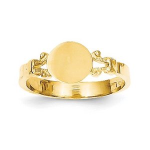 14K Gold Boy s Fancy Round Signet Ring