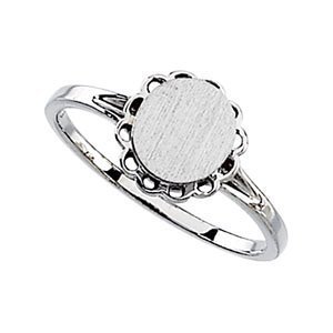 Sterling Silver Girl s Oval Signet Ring