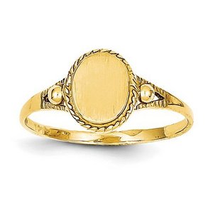 14K Gold Girl s Oval Signet Ring