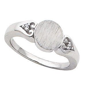 Sterling Silver Girl s Round Signet Ring