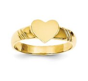 14K Gold Girl s Heart Signet Ring