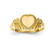 14K Gold Girl s Heart Signet Ring