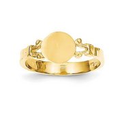 14K Gold Girl s Fancy Round Signet Ring