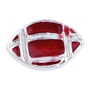 Glass Charm Locket Enameled Football Charm
